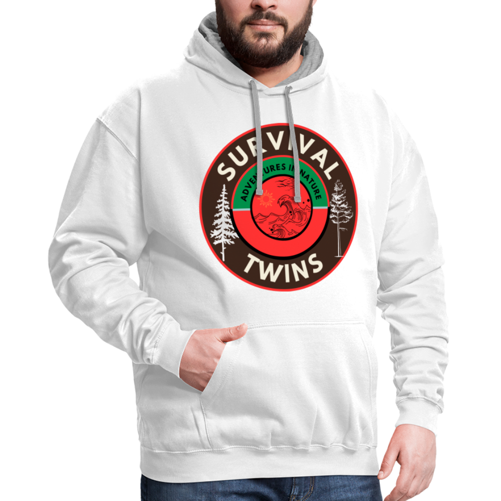 Contrast Hoodie - white/gray