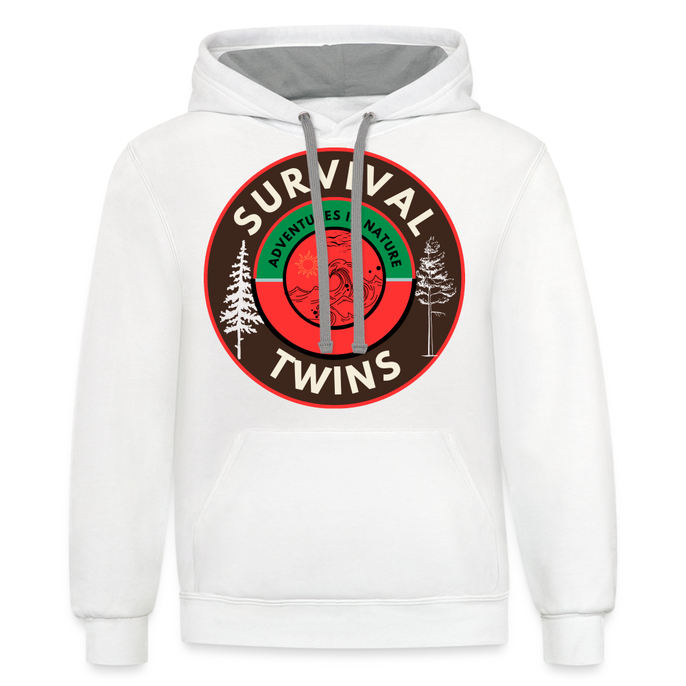 Contrast Hoodie - white/gray