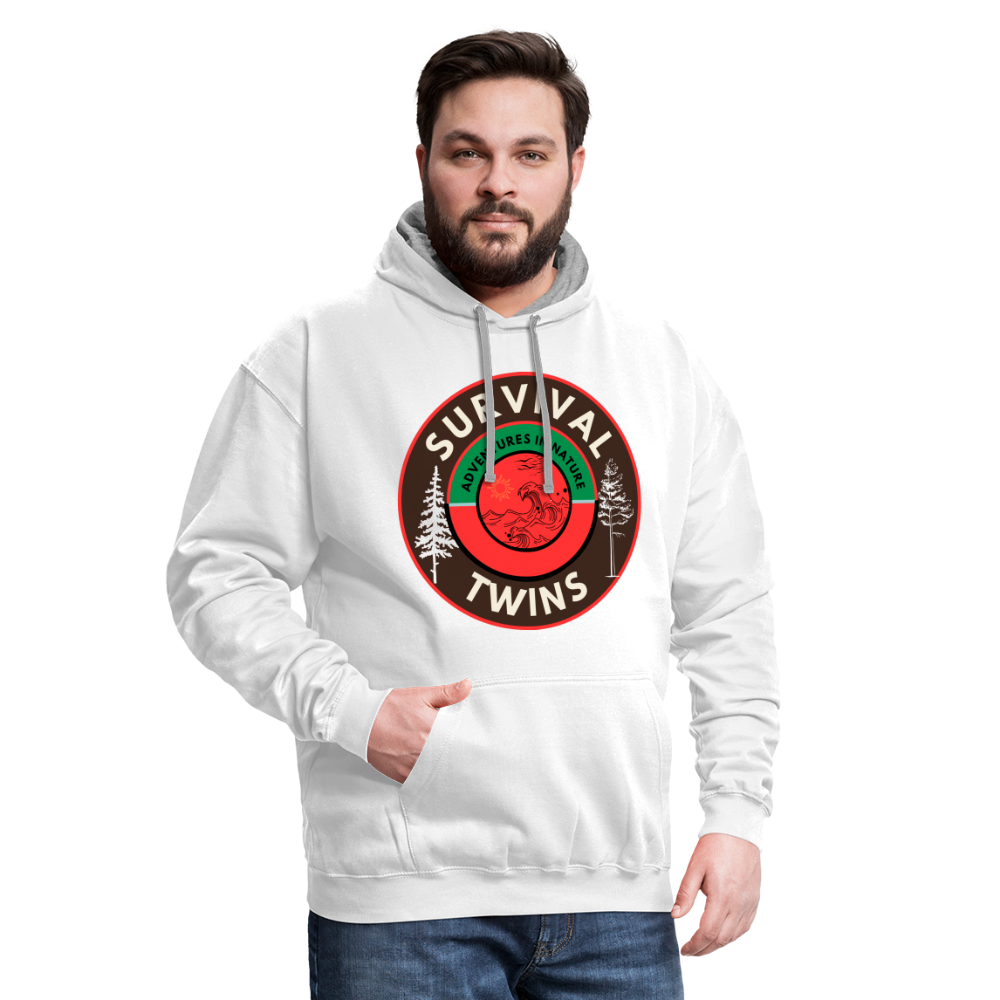 Contrast Hoodie - white/gray