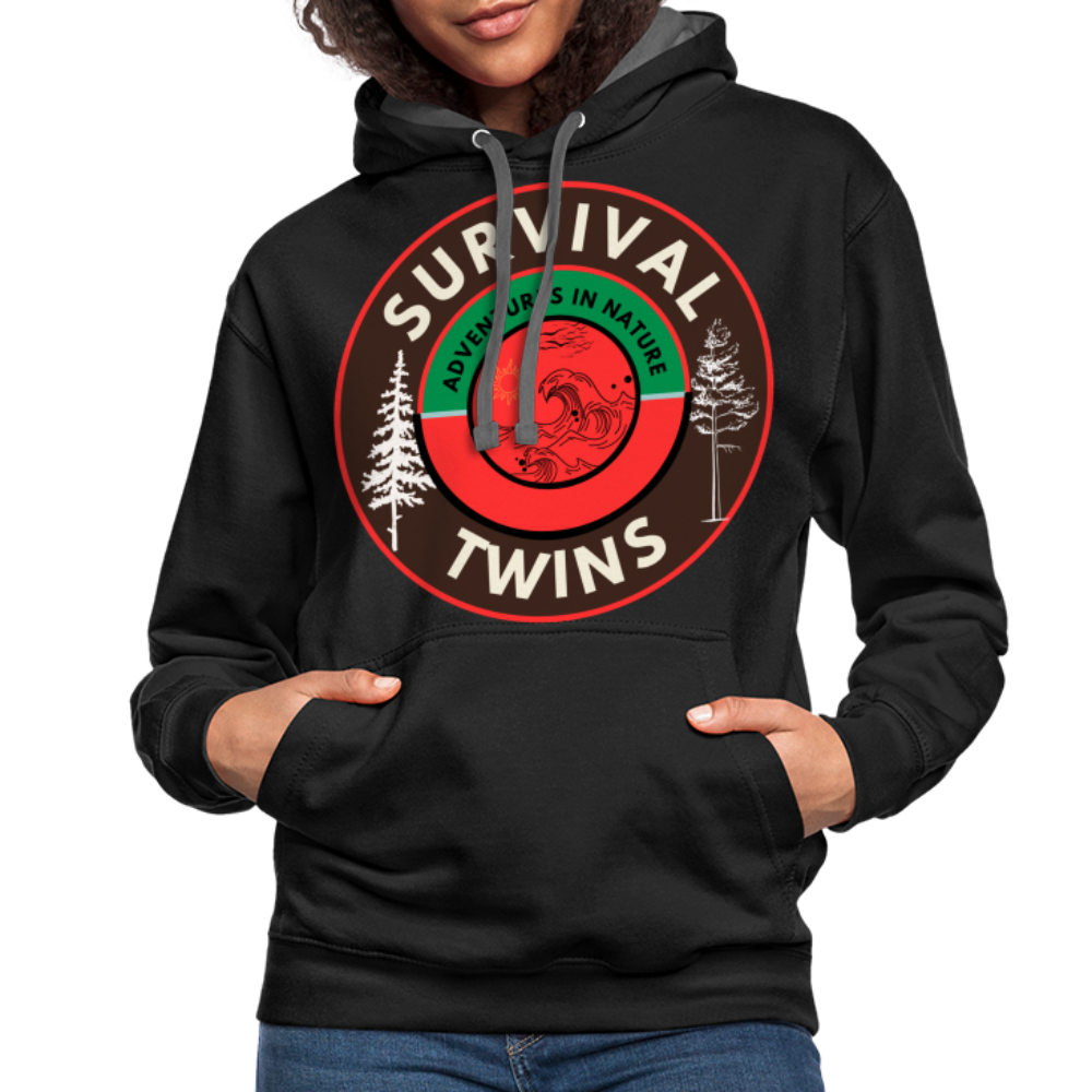 Contrast Hoodie - black/asphalt