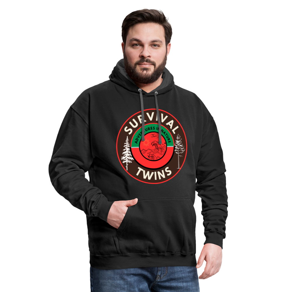 Contrast Hoodie - black/asphalt