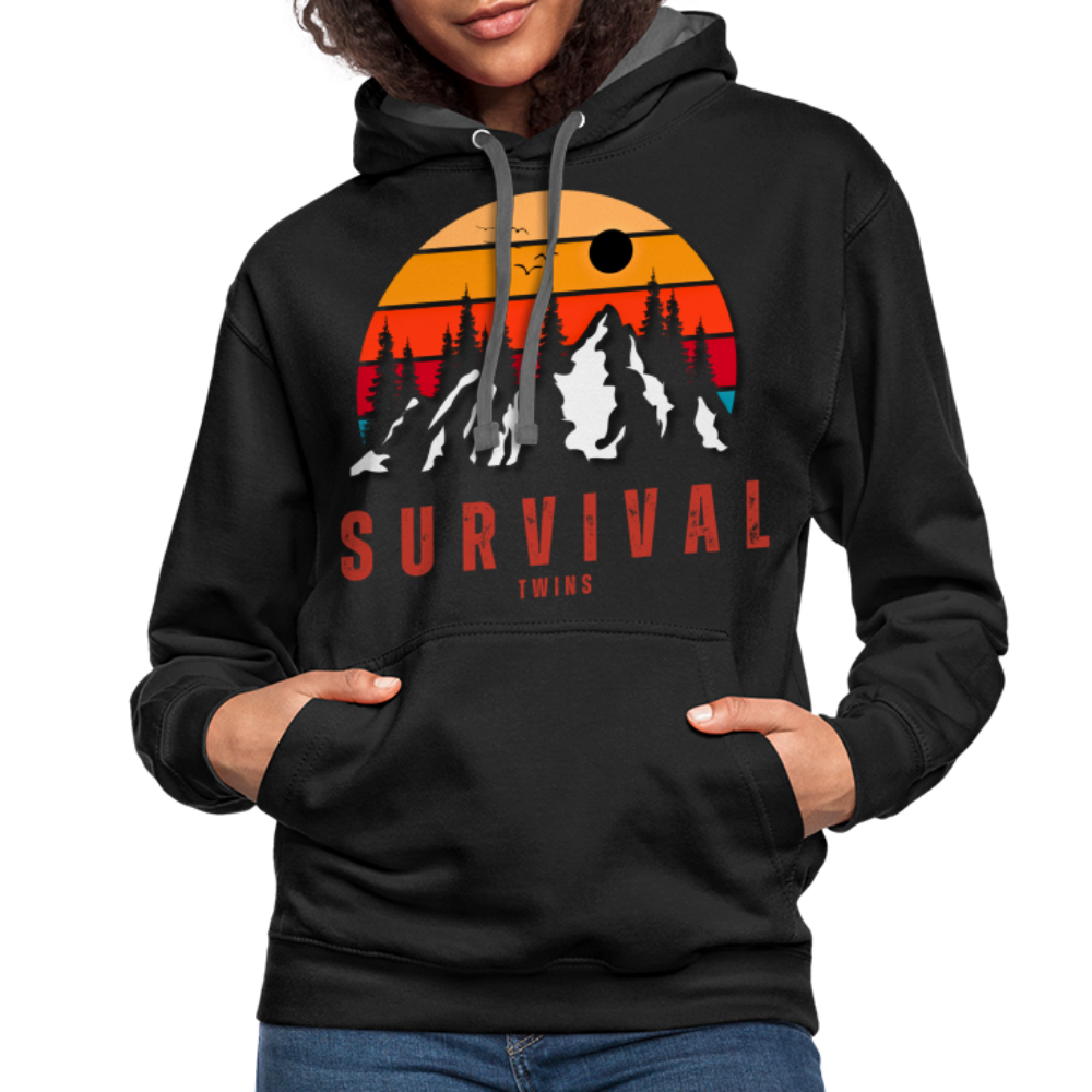 Contrast Hoodie - black/asphalt