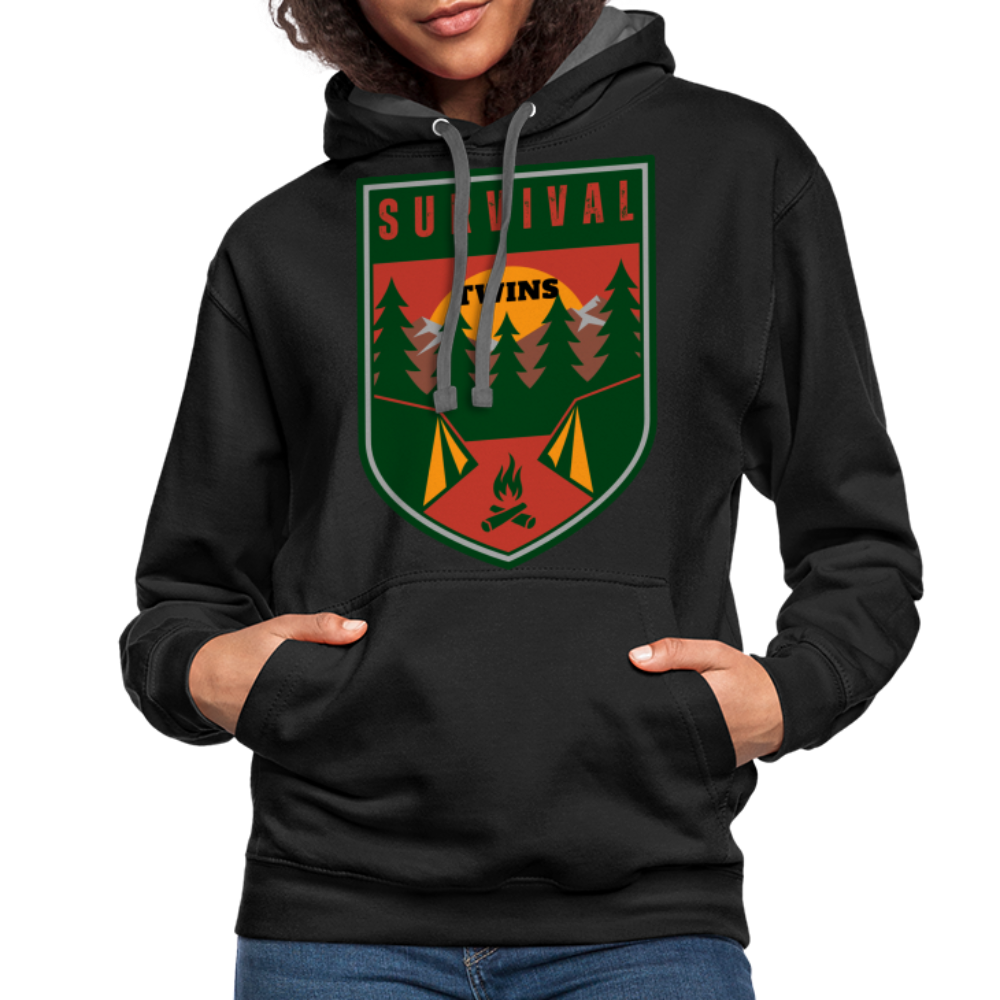 Contrast Hoodie - black/asphalt