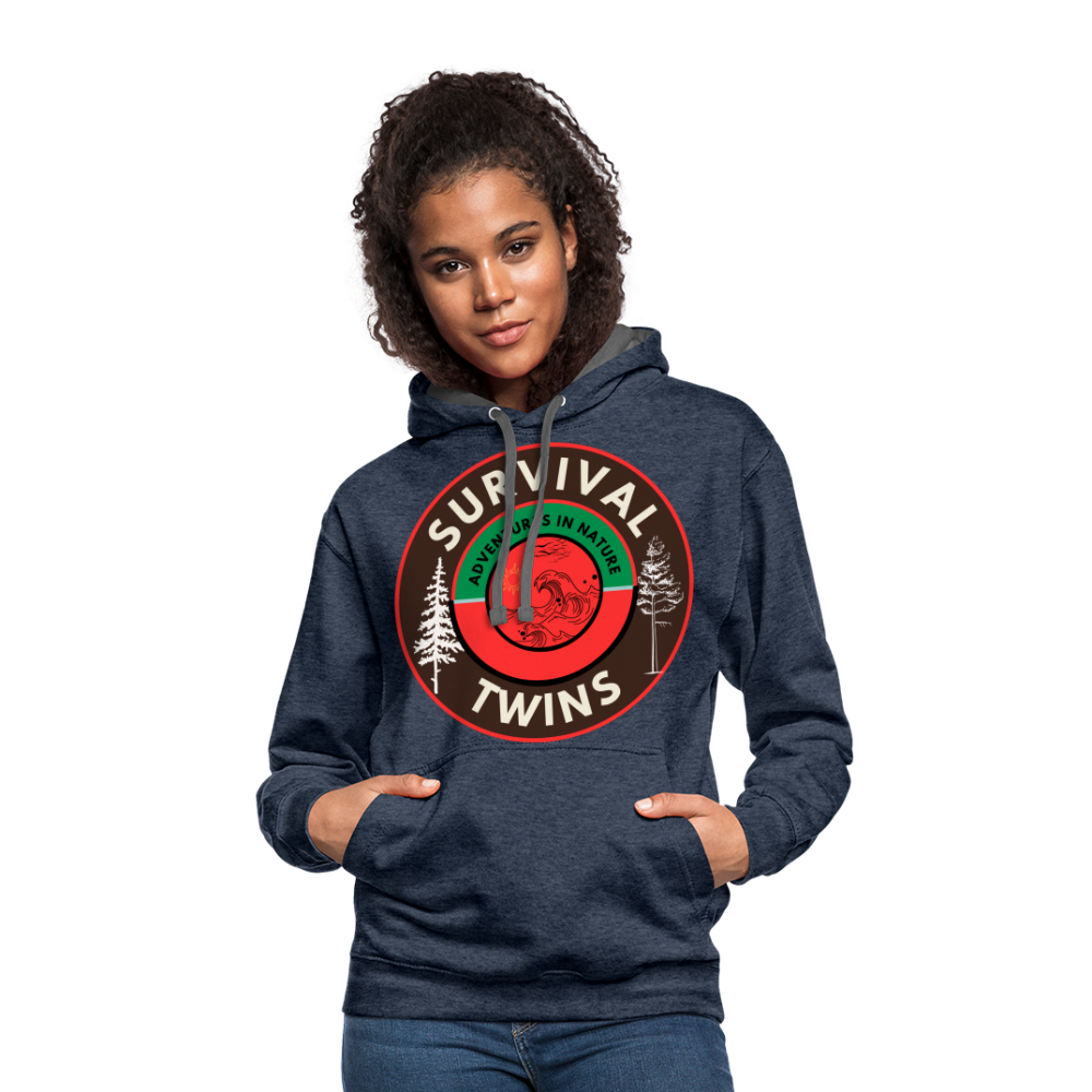 Contrast Hoodie Survival Twins